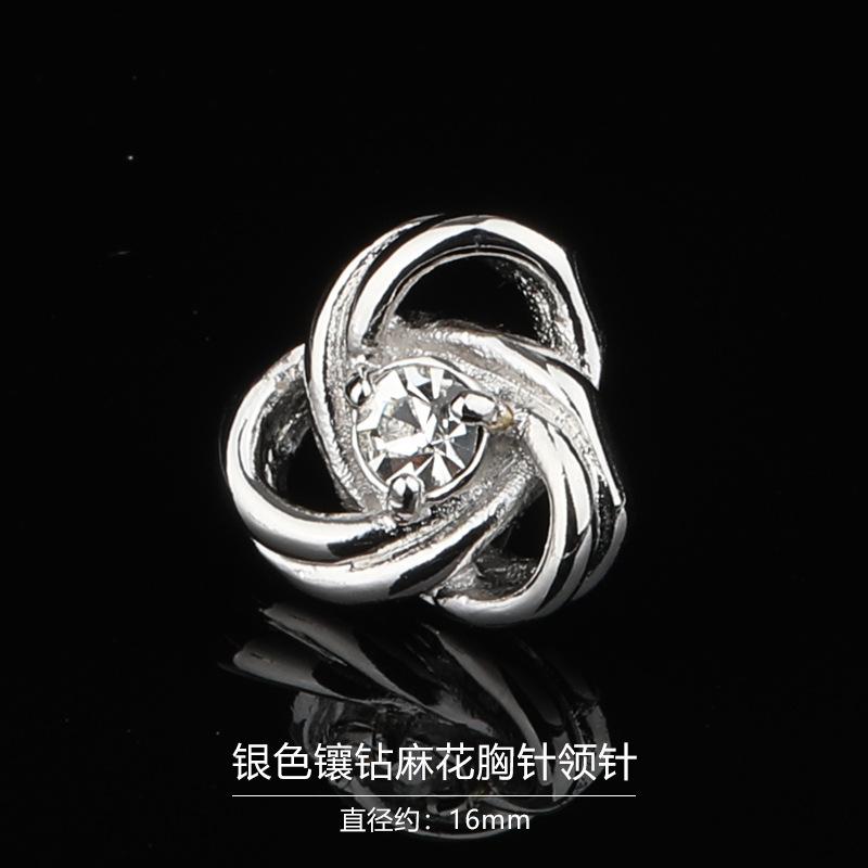 Gift Box Men'S Fashion Temperament Crystal Brooch Collar Pin Suit Brooch Collar Pin Trend Corsage