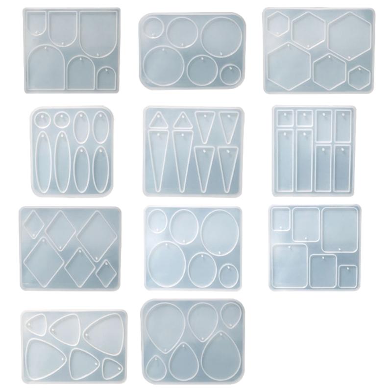 Schmuck Gießform aus Harz Modisches Muster Halskettenanhänger Ohrring Kristall Epoxidform Set Handgefertigtes Handwerk Silikonform