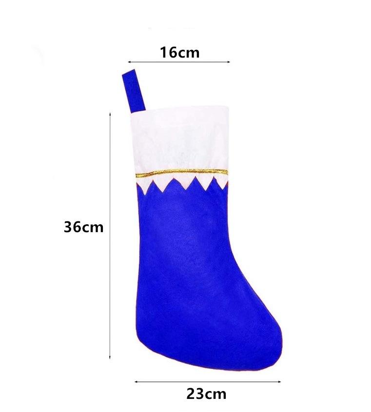 Christmas Stocking Non woven White Gold Label Stocking Hanging Green Mouth Thread Christmas Decoration Ornaments Gift Bag