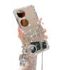Applicable to Huawei P50pocketS camellia mirror zflip7 messenger chain flash diamond cartoon bear protective case
