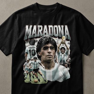 Vintage Maradona T-Shirt, Iconic Football Legend Tee, Classic Soccer Player Shirt, Retro Sports Fan Apparel Gift for Him Her