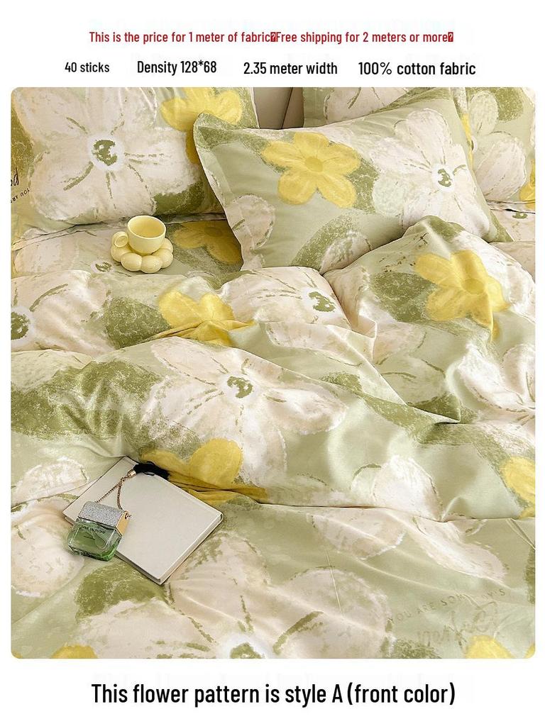 Pure Cotton Twill Fabric for Bed Sheets & Duvet Covers - 2.35m Wide, Summer Clearance Sale
