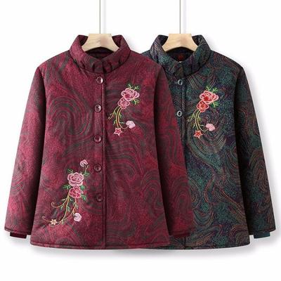 New Wife Winter Velvet Cotton-padded Jacket 0-year-old Embroidered Cotton-padded Jacket Old Clothes Women's Warm Jacket