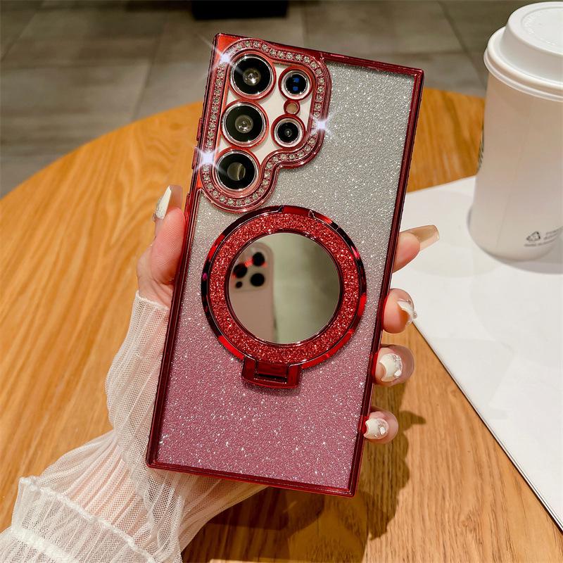 Samsung S26 Ultra Rhinestone Glitter Magnetic Phone Case Stand: Anti-drop, Soft, New