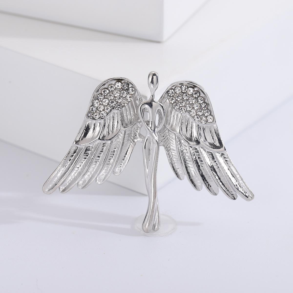 

Личность Крылья Ангела Бриллиант Женская Одежда Куртка Брошь Мужской Костюм Жилет Значок Булавка Аксессуары