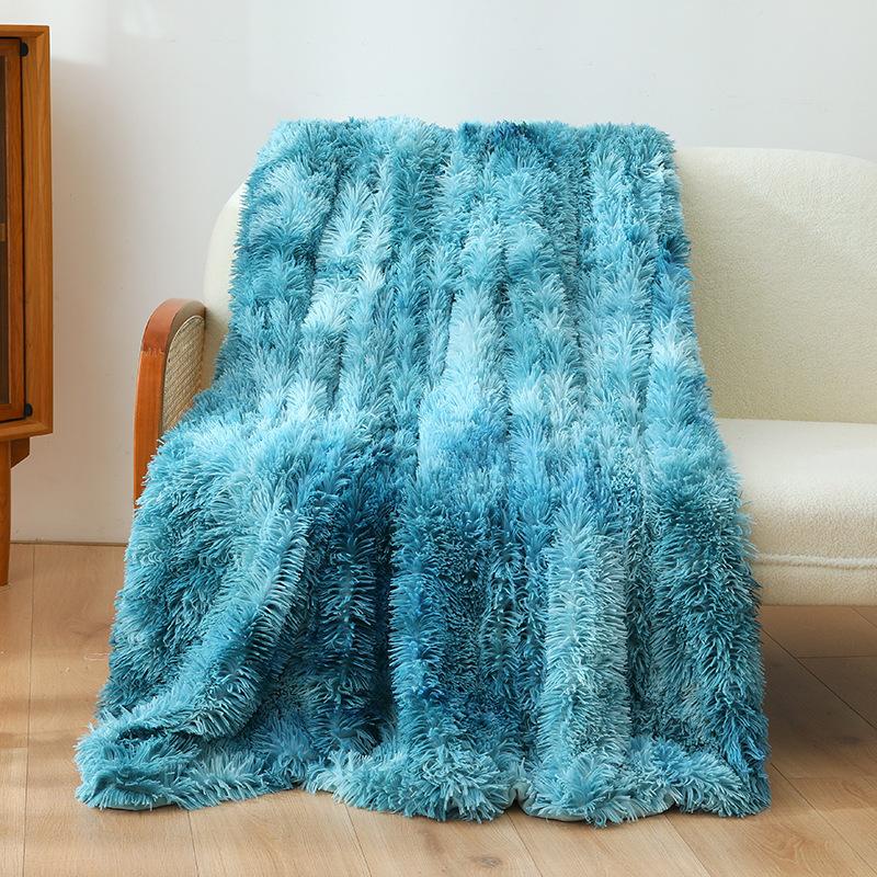 All-season Dormitory Small Blanket Nordic Style Polyester Crystal Velvet Sofa Blanket Simplicity Household Tie-dyed Nap Blanket