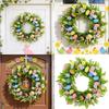 Easter Eggs Artificial Flower Wreath Easter Wreath Wall Hanging Decoration for Front Door Porch Mantels Home Decoration