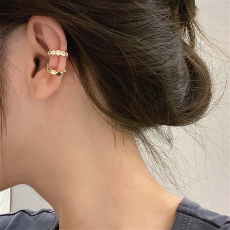 

Shiny Ear Cuff Women Boho Glossy French Hoop Simple Clip Earrings