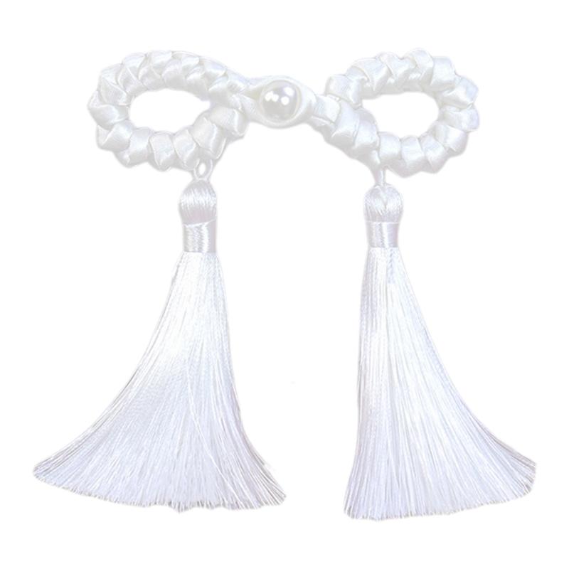 

Cheongsam Pearls Buttons Closure Sewing Fasteners for Sweater Coat Cheongsam Traditional Handcraft Accessories 1 білий
