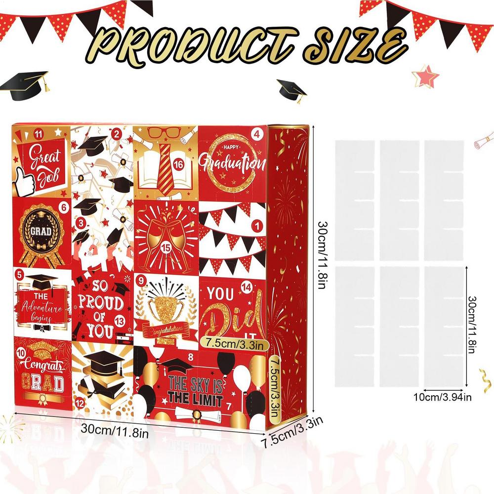 2026 Graduation Advent Box 2026 Holiday Advent 16-Day Grad Congratulation Packaging Inner Box For Graduates Students High School