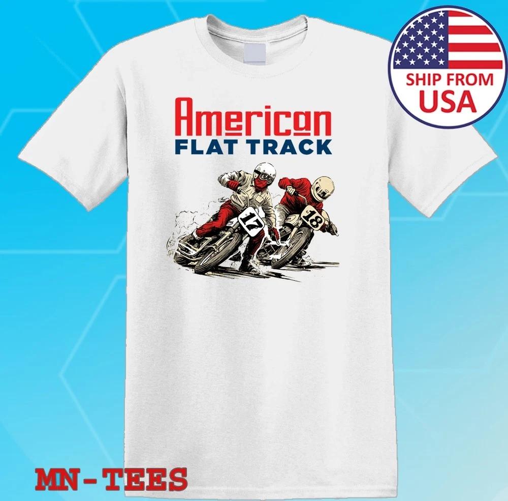 AMA American Flat Track Motocross White Size S-5XL L