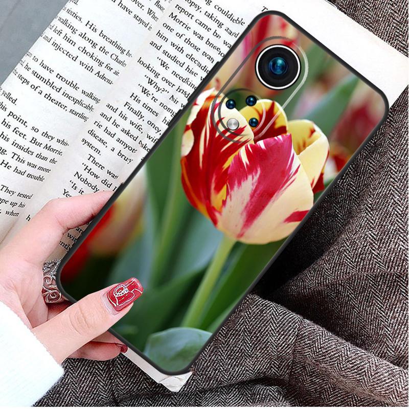 Spring Tulips Flower Case For Honor Magic 5 6 7 8 Pro Honor Win RT X9d X9c X9b X9a X8c X8b 50 70 90 400 200 Lite
