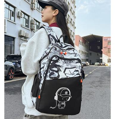New High-value Printed Casual Backpack for Junior High School Students and High School Students with Large Capacity Computer Travel Backpack