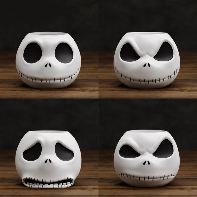 Versatile Silicone Mould for Skull Flower Pots Easy Demoulding Cement Planter Accessory for Enthusiasts Household