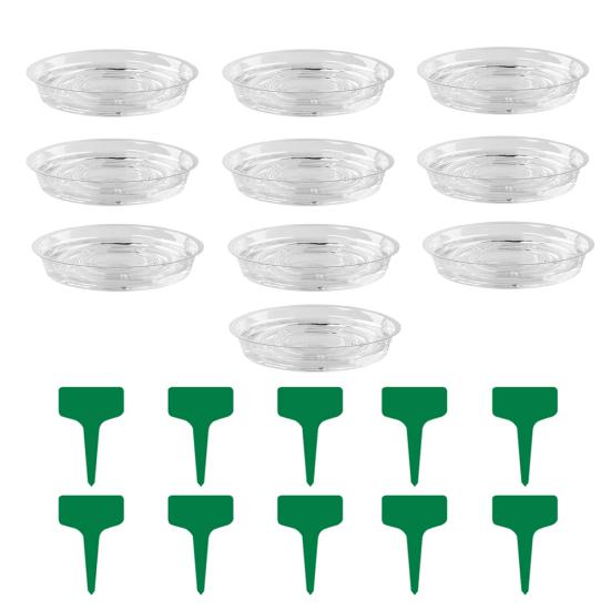 Juego de 10 bandejas para macetas, a prueba de fugas, reutilizables, sin BPA, para promover el crecimiento, maceta, platillo, herramientas de jardinería