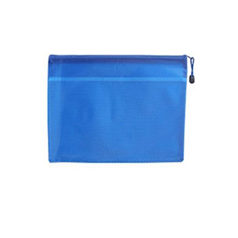 A4 B5 A5 Clear Waterproof Envelope Label Folder Pattern Zipper File Bag Frosted PVC Mesh Zipper Pouch Document Bag (Blue,A3:43.5*31.5CM) синий