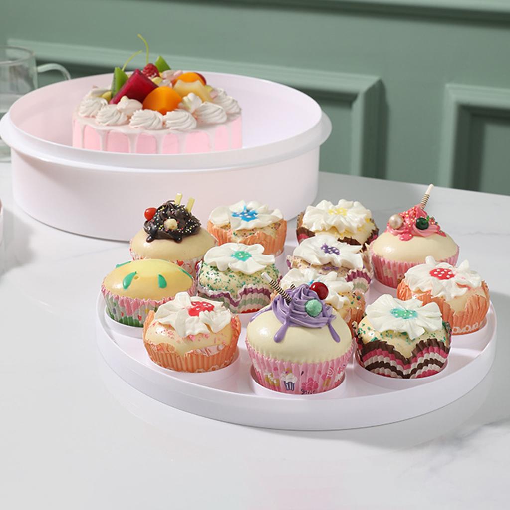 Convenient Cake Carrier Portable Buckle PP Cake Box Baking Packaging Box with Handle Handy Cupcake Holder Tray Cake Packaging