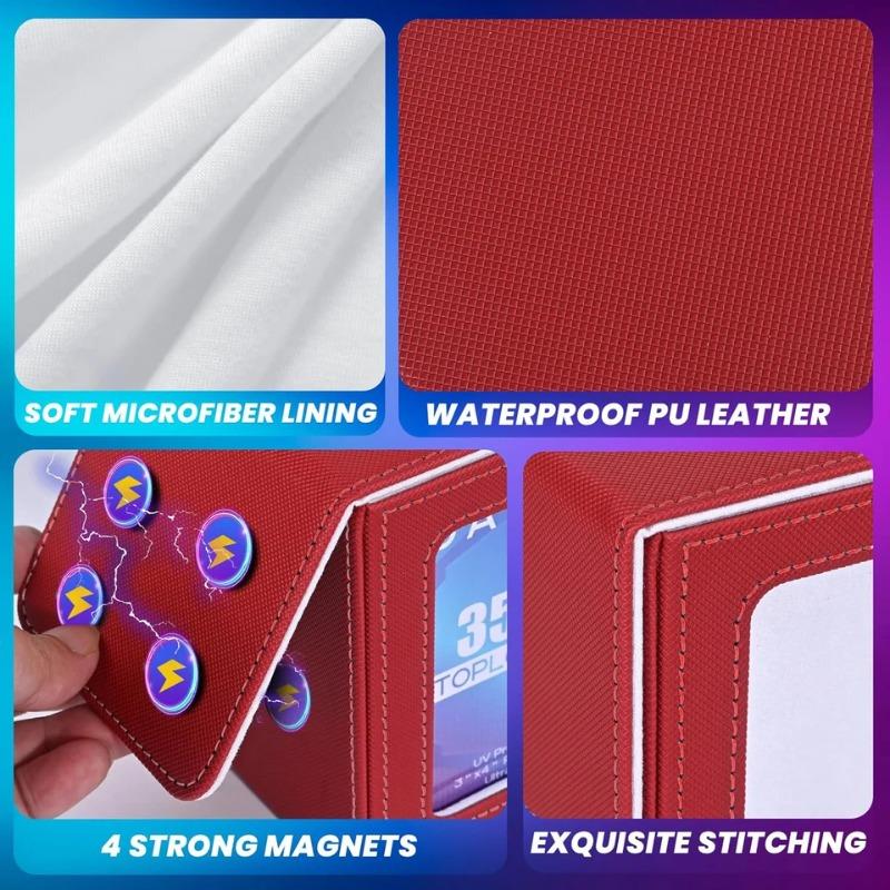 Game Collection Cards Deck Storage Box PU Leather Card Organizer for MTG TCG 100+ Cards Deck Holder Durable Collector Case