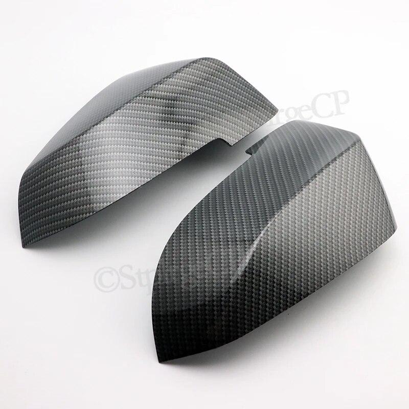 For BMW 5 6 7 Series Black Mirror Cover F10 F11 F18 F07 F12 F13 F06 F01 F02 F03 F04 LCL Carbon Fiber Pattern Mirror Cover