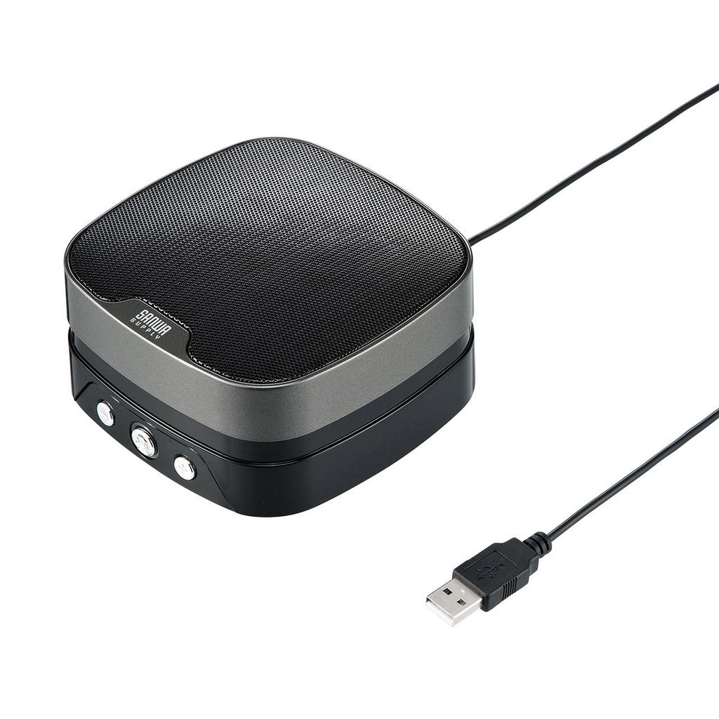 Sanwa Supply Web Conference Small Speakerphone Microphone Wired USB Connection Compatible with Skype/Zoom/Teams MM-MC28