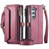 Per Galaxy Z fold 7 6 5 4 3 Custodia con Slot Porta Penna, Custodia Portafoglio con Blocco RFID con Porta Carte Cinturino con Zip Pelle PU Flip