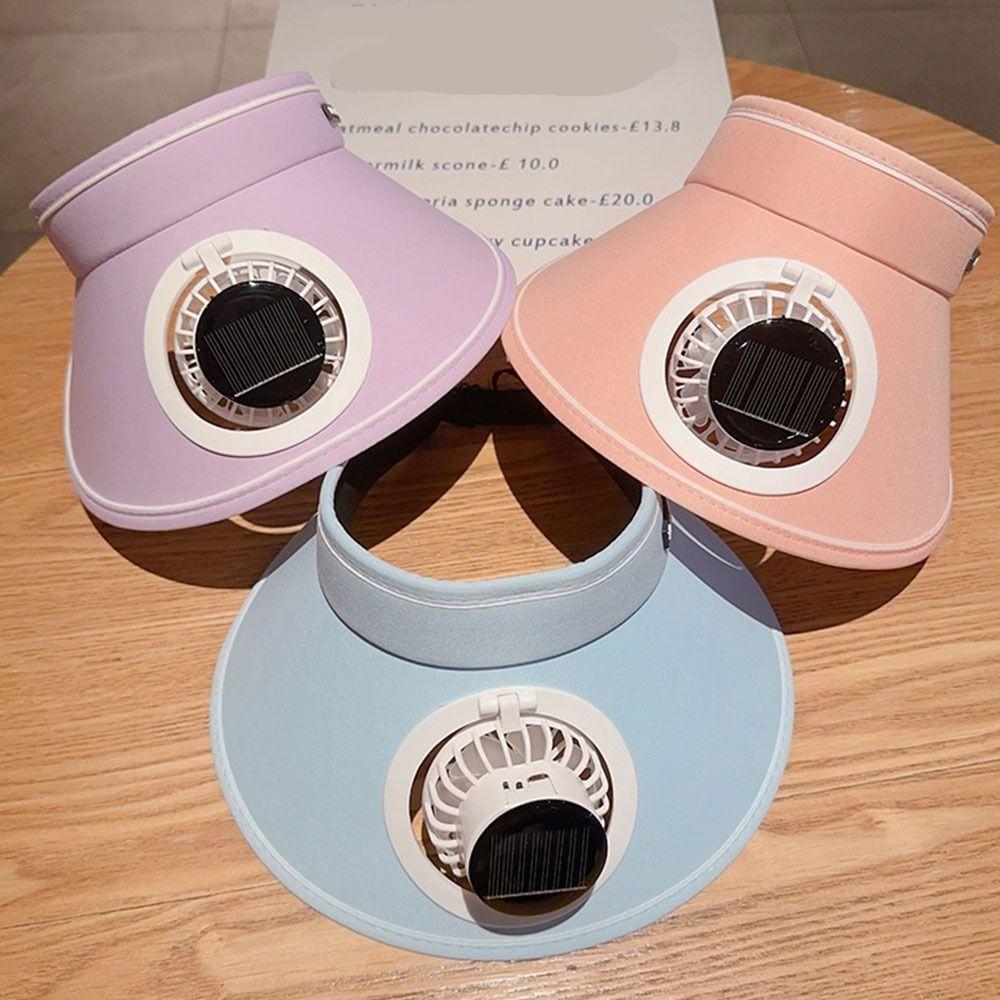 Solar Powered Fan Outdoor Visor Hat Breathable Beach Sunshade Hat Fashion Sun Hat with Fan  Summer