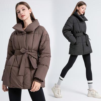 Cotton Jacket Winter New Pass Loose Casual Thermal Stand-up Collar Belt Cotton Jacket