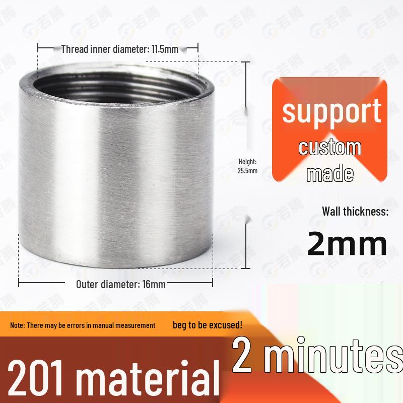 304 Stainless Steel Double Female Thread Pipe Fitting, Internal Thread, 4 to 6 Points, 1 Inch