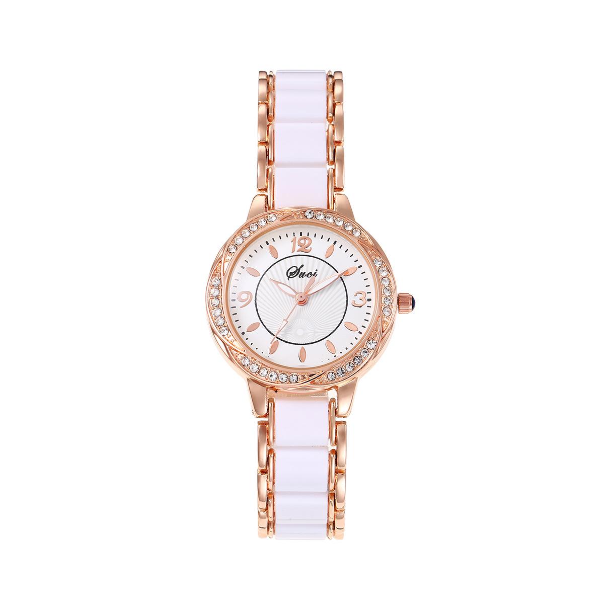 Женские Наручные Часы Керамический Ремешок Часы Браслет Водонепроницаемые Стразы Кварцевые Женские Часы белый