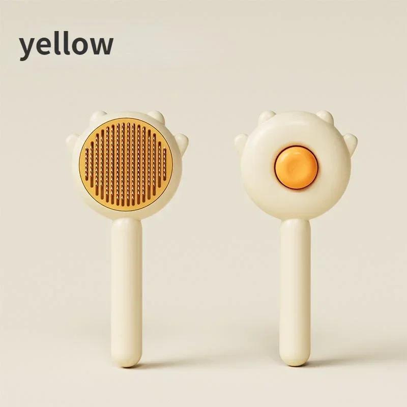 

New 1 Pcs Special Brush For Pet Cats Guard Hair Comb For Dogs And Cat Epilator Hair Smoothing And Floating Hair Removal Supplies жовтий