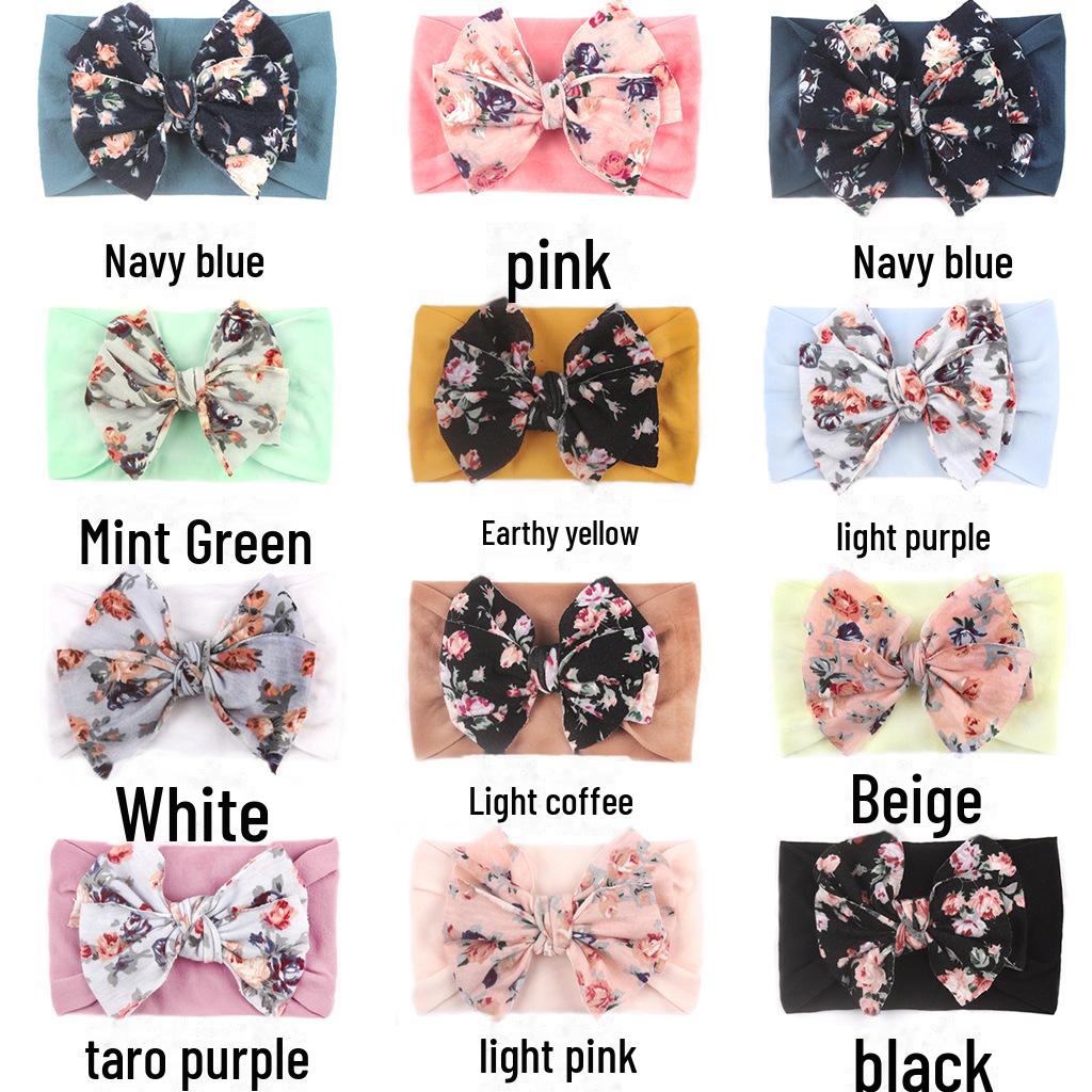 Bohemian Style Bow Nylon Baby Headband - Elastic European & American Kids' Hair Accessory