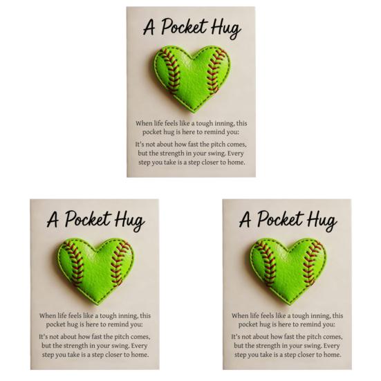 Golf Pocket Hug with Card Heart-Shaped Softball Golf Ball Pocket Hug Token Encouragement Keepsake Gift for Softball Lovers Golfers Sports Enthusiasts