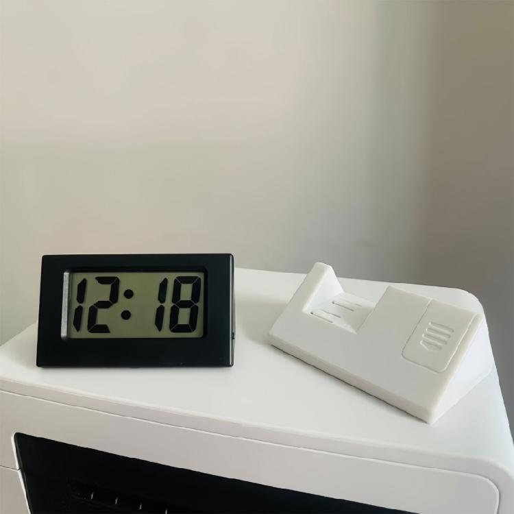 Small Digital Clock Mini Car Clock with Large LCD Display for Office Vehicle Home Table Battery Operated Desk Clocks