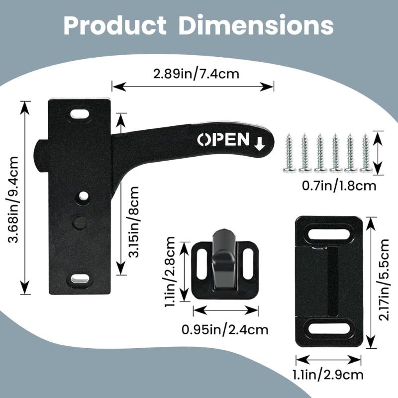 Universal Screen Door Handle & Latches Set Sturdy Aluminum Screen Door Lock & Handle Replacement for Secure Closure
