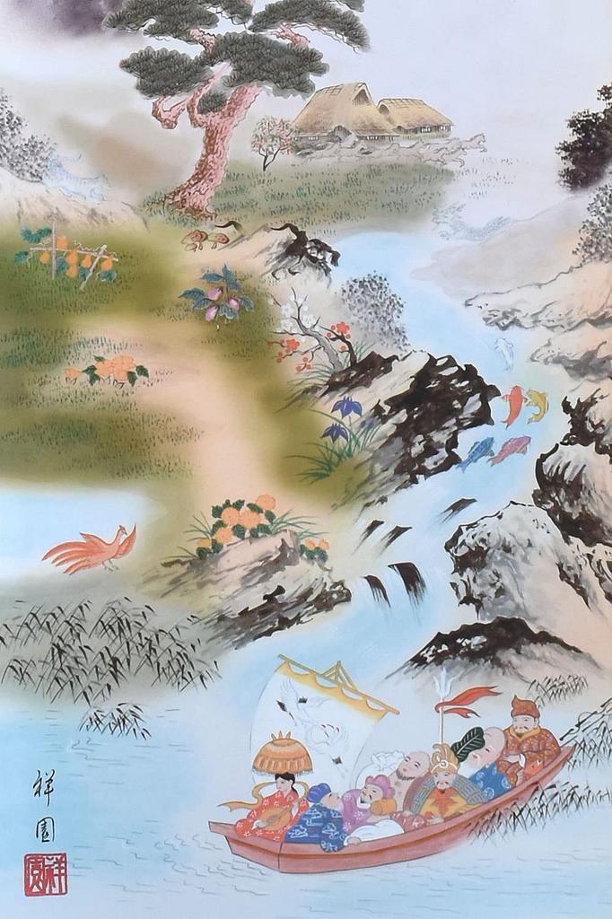 Sunny Town Gallery Hanging Good Fortune Good Fortune Complete Yamamoto Feng Shui Four Gods of Scroll, Painting, Picture, Shoen, Coordination,