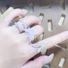 Niche Sweet And Gentle Purple Enamel Oil Drop Butterfly Open Ring High Sense Letter H Inlaid Zircon Ring Female