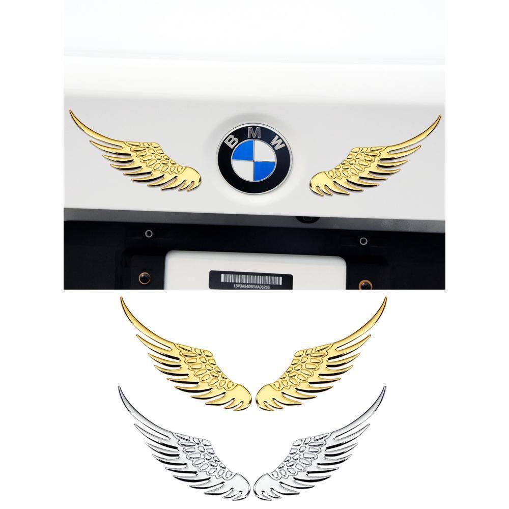Car Exterior Angel Wing Emblem Stickers - Pair