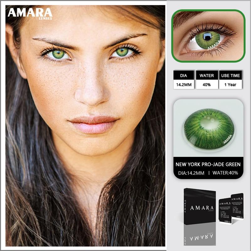 AMARA LENSES 1 Paar kosmetische Kontaktlinsen der New York PRO-Serie, farbige Linsen für Augenkontaktlinsen