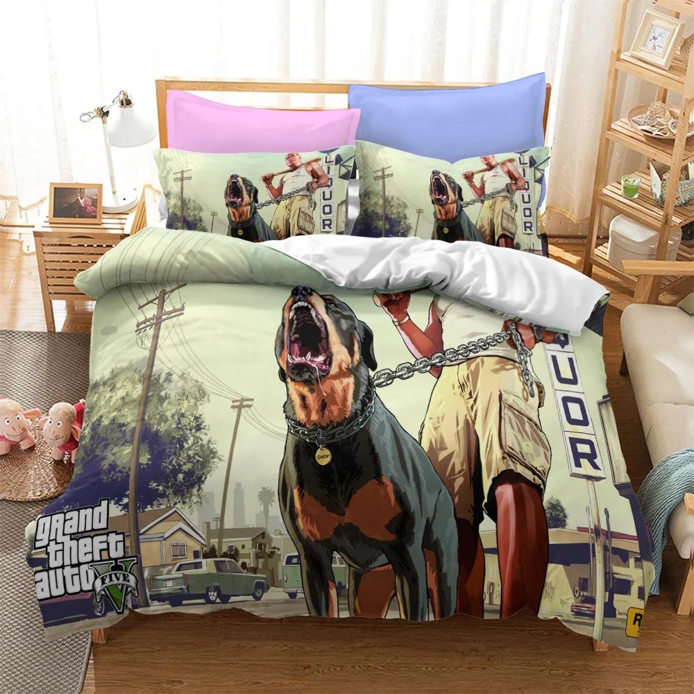 Comforter Game Grand Theft Auto V Bedding Set Boys Girls Twin Queen Size Bed Kids Adult Home Textileextile