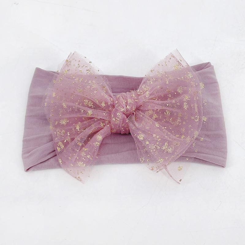 Baby hair accessories plain soft nylon bow headband children's headscarf jewelry children's hair accessories