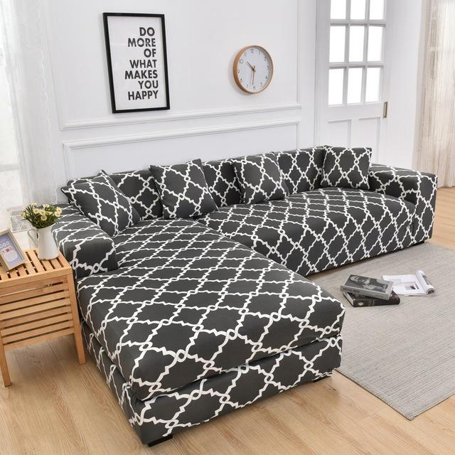 Universal Printed Sofa Cover Geometric Pattern Stretch For Living Room Couch Protector Washable Decor Chaise Longue Settee Case