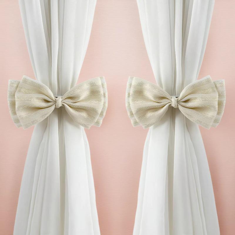 French Pearlescent Gauze Silk Bow Curtain Tieback