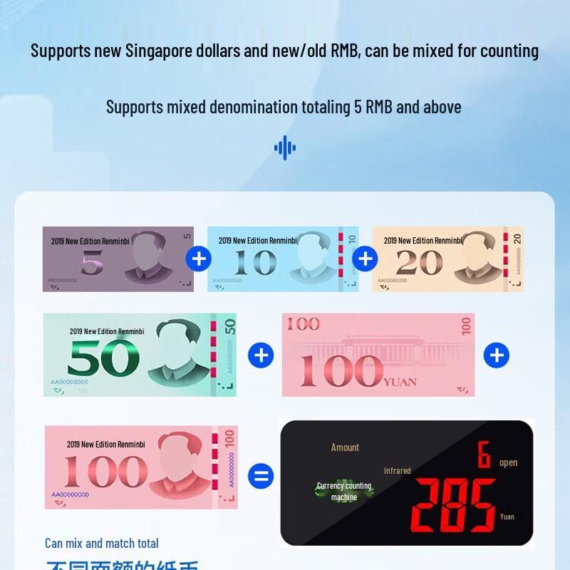 Weirong I9(B) RMB Banknote Counter CN plug (adapter included)