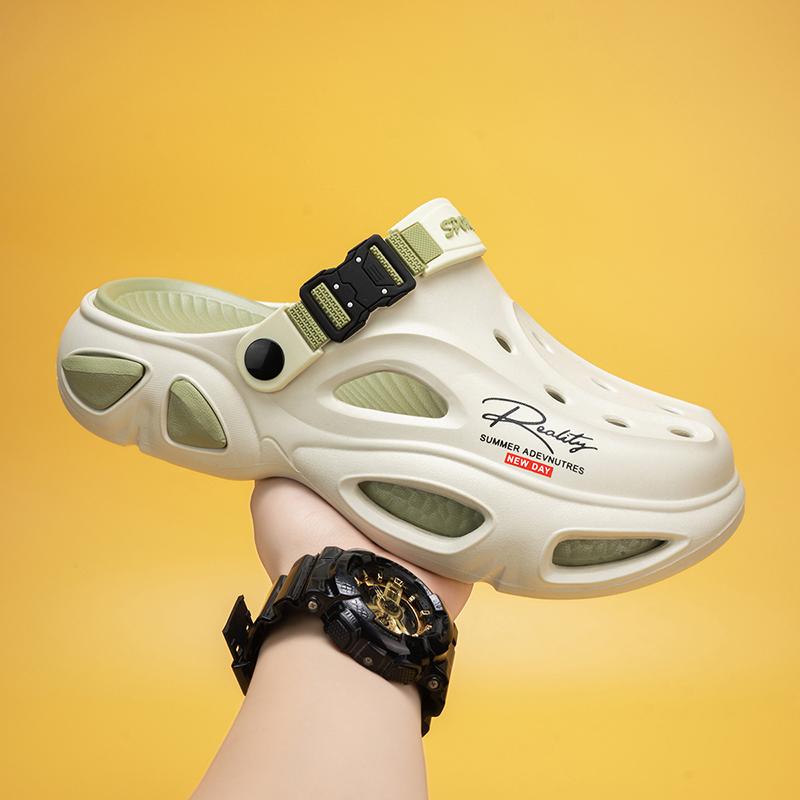 Fashion CYYTL Mens Slippers Casual Outdoor Summer Beach Shoes Sandals Walking Slides Comfort Lightweight Luxury Designer Fashion Leather