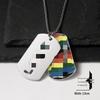 European and American Hip Hop Rainbow Pendant Stainless Steel Necklace