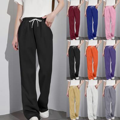 Women's Fashion Straight Casual Hundred Vintage Draped Sweat Casual Pants With Pockets