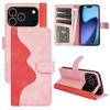 For iPhone 17 Pro Wallet Case Leather Phone Cover Splicing Color
