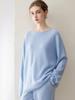 Women's Off-Shoulder Cashmere Pullover – 2026 Winter Loose Fit with Rolled Hem