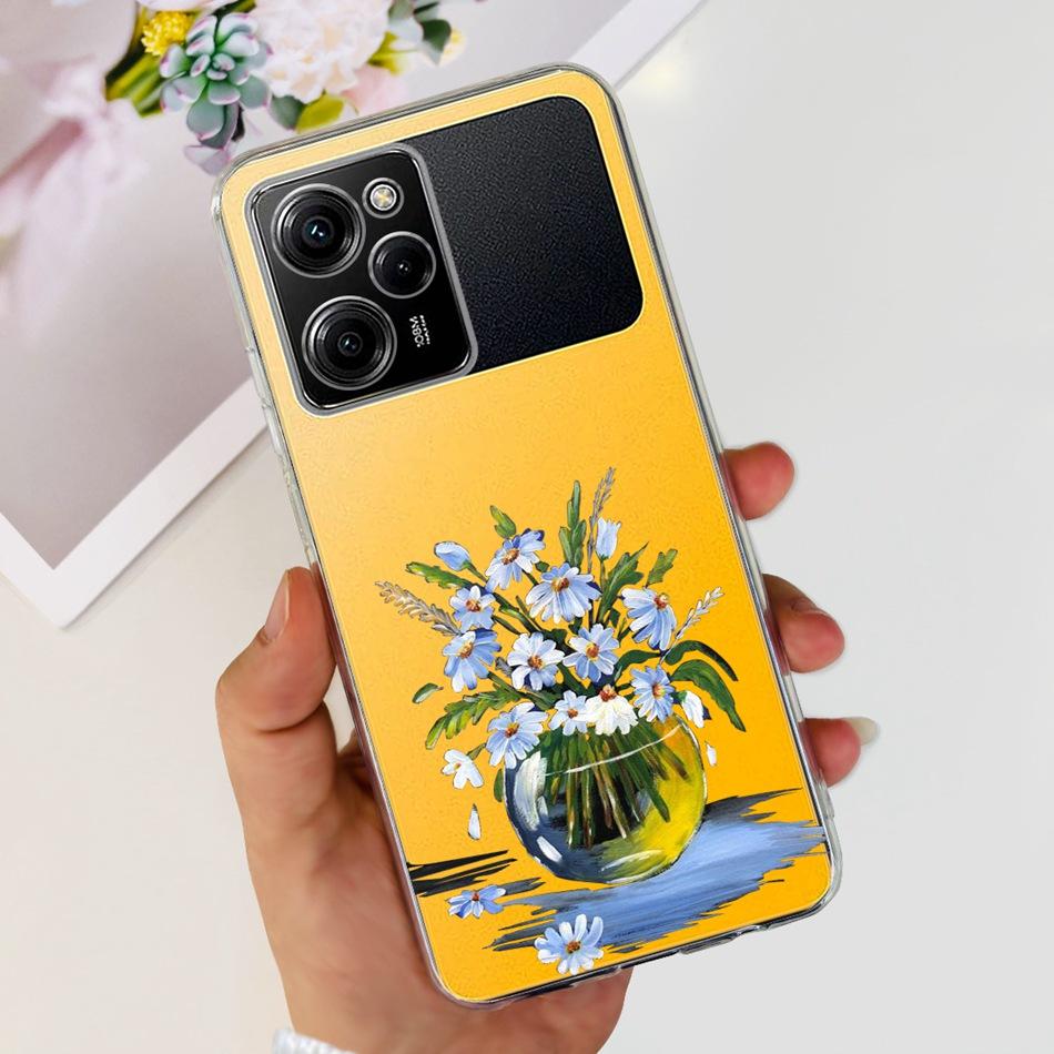 For Xiaomi Poco X5 Pro Case Poco X5 5G Elegant Printing Soft Silicone TPU Phone Back Cover For POCO X5Pro PocoX5