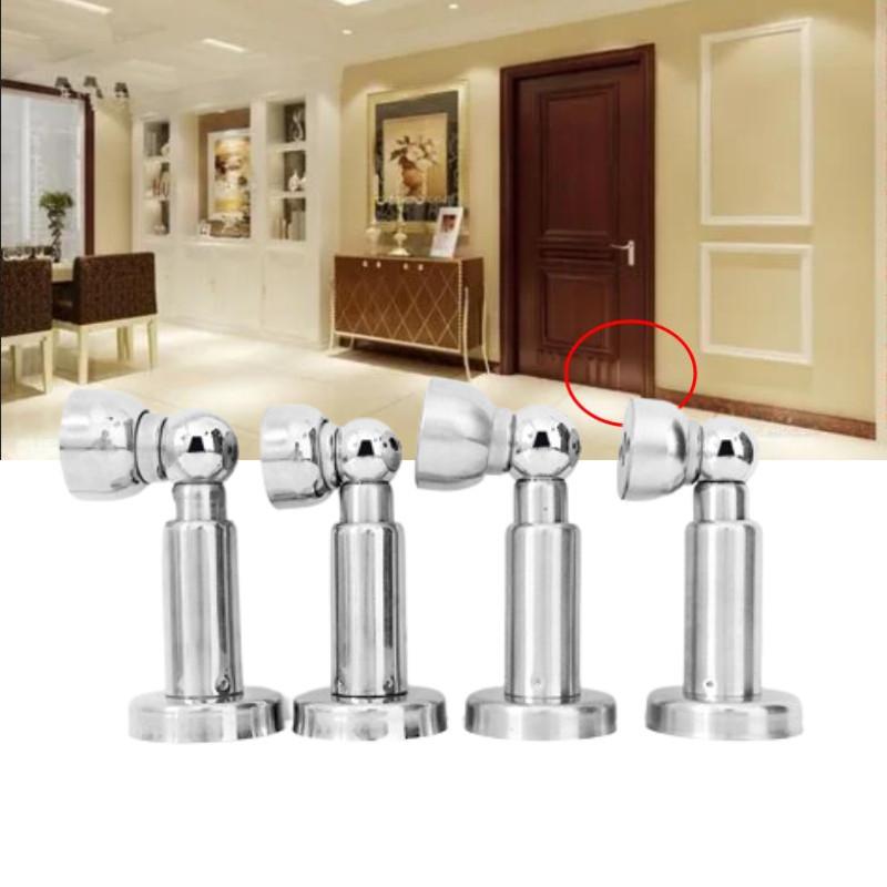 Premium Stainless Steel Adjustable Door Stopper Invisible Wall Mounted For Bathroom Bedroom